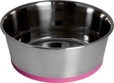 Rogz Stainless Steel Slurp Dog Bowl - Extra Extra Large 3700ml (Pink Base) Picture 1