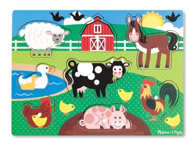 Melissa & Doug Farm Peg Puzzle (8 Piece) Picture 1