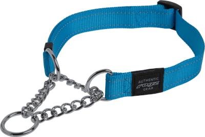 Rogz Utility Snake Obedience Half-Check Dog Collar - Medium 16mm (Turquoise Reflective) Picture 1